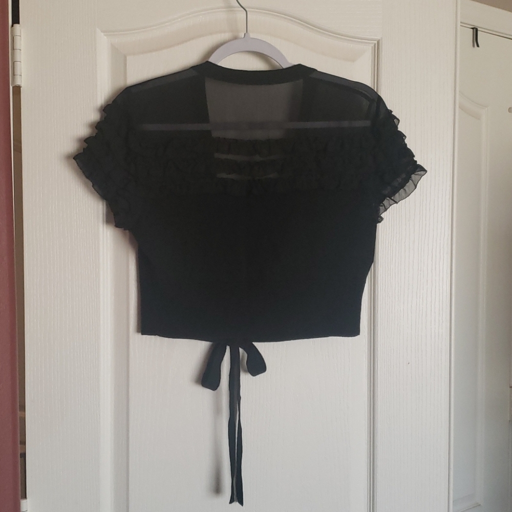 Loft black ruffled shrug - Picture 4 of 5